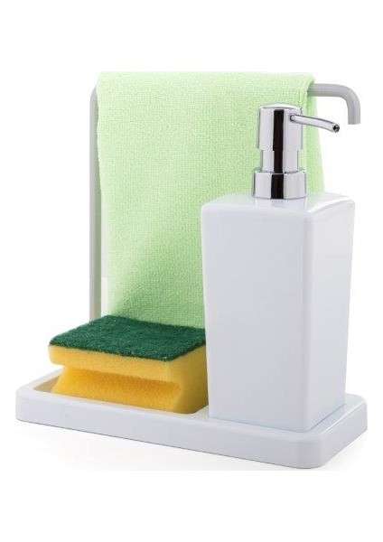 Luna Askılı Mutfak Sıvı Sabunluk -Beyaz