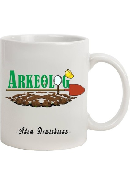 İsme Özel Arkeolog Temalı Kupa Bardak