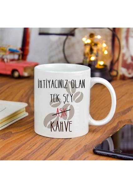 İsme Özel Ihtiyacın Kahve Temalı Kupa Bardak modelleri