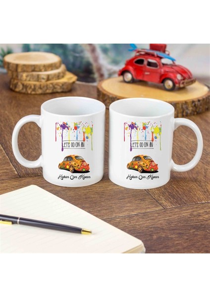 İsme Özel Nostaljik Renkli Vosvos Temalı Kupa Bardak fiyatları