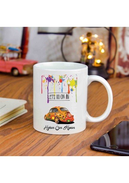 İsme Özel Nostaljik Renkli Vosvos Temalı Kupa Bardak modelleri