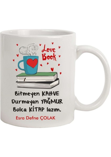 İsme Özel Tasarımlı Kupa Bardak - Love Book