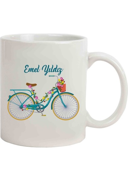 İsme Özel Nostaljik Bisiklet Temalı Kupa Bardak