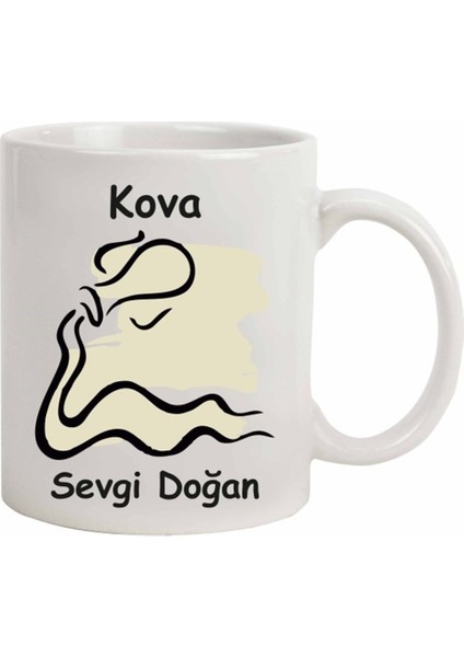 İsme Özel Burçlar Temalı Kupa Bardak - Kova