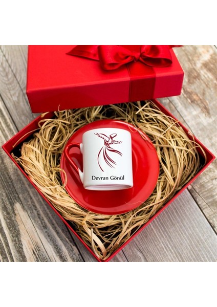 İsme Özel Hediyelik Türk Kahvesi Fincanı Seti Tasarım Kutulu - Semazen fiyatları