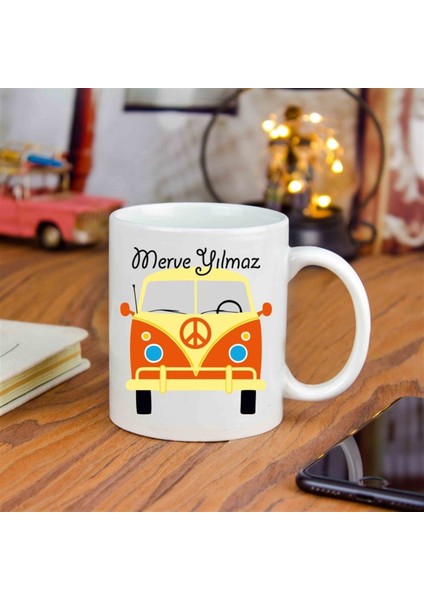 İsme Özel Nostaljik Vosvos Minibüs Temalı Kupa Bardak modelleri