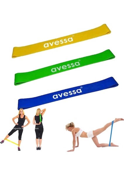 Latex Aerobik Bandı 3'lü Set