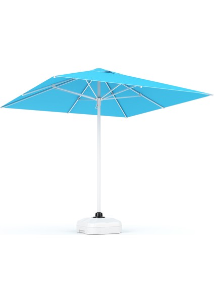 Tevalli Parasols 2,5x2,5 Megamanuel Alüminyum Şemsiye - Turkuaz - 70 Lt Su Bidonu