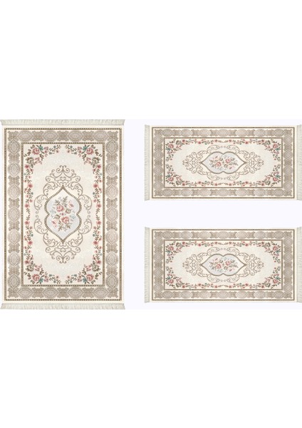 Alanur Almira Yatak Odası Halısı 3'lü Set 80 x 150 cm + 2 Adet 60 x 100 cm AL310C043