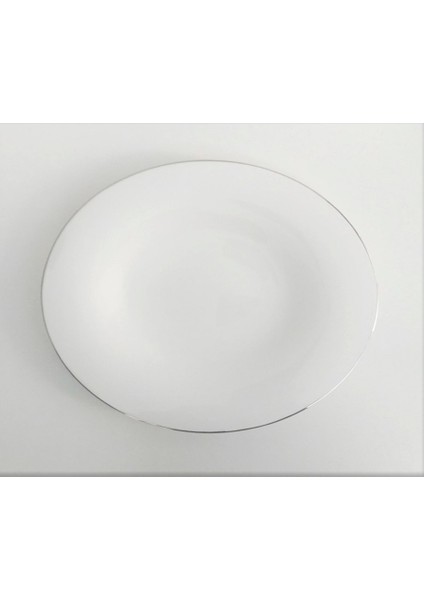 Richard Ginori Living Platino - Bone China Oval Servis Tabağı Tabağı 38 x 31 cm