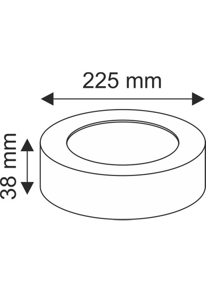 18W Sıva Üstü Yuvarlak LED Panel Günışığı HS 1038