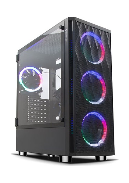 X-Horse 600W 80 Plus 4 x Rainbow Fan USB 3.0 Siyah Oyuncu Kasası