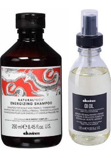 Energizing Şampuan 250 ml + Tüm Saç Tipleri İçin Saç Bakım Yağı 135 ml