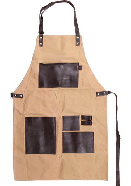 Askılı Şef Barista Aşçı Kuaför Tattoo Garson Önlüğü Krem