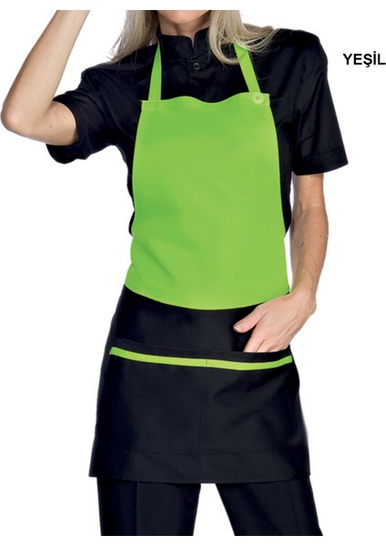 Askılı Şef Barista Aşçı Kuaför Tattoo Garson Önlüğü Yeşil fiyatları