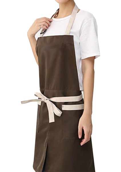 Askılı Şef Barista Aşçı Kuaför Tattoo Garson Önlüğü Kahverengi