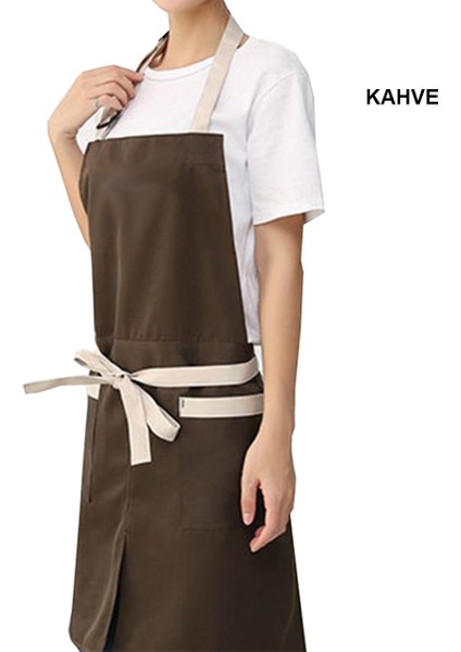 Askılı Şef Barista Aşçı Kuaför Tattoo Garson Önlüğü Kahverengi fiyatları