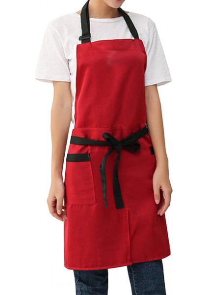 Askılı Şef Barista Aşçı Kuaför Tattoo Garson Önlüğü Kırmızı