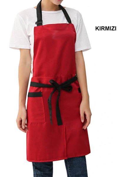 Askılı Şef Barista Aşçı Kuaför Tattoo Garson Önlüğü Kırmızı fiyatları