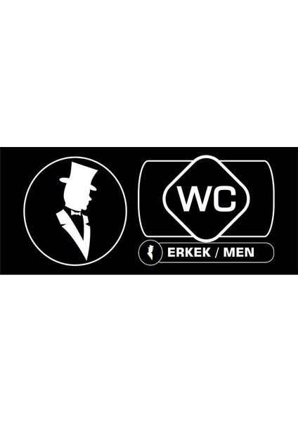 Wc Bayan Bay Tabela Bayan WC ve Erkek WC 35 x 15 cm