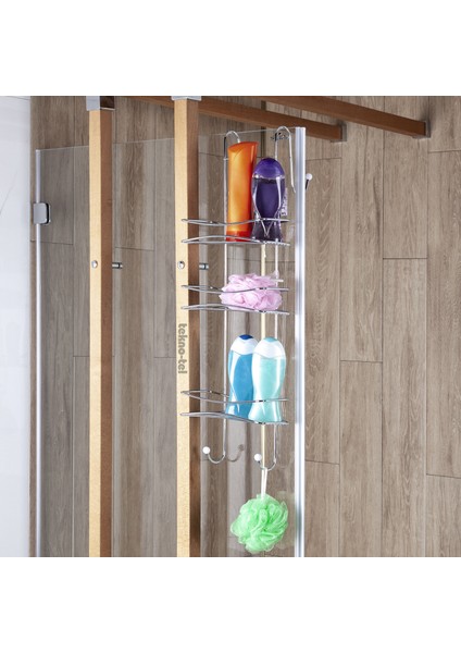 3 KATLI ASMALI BANYO DUŞAKABİN DUŞ RAFI KROM BK066