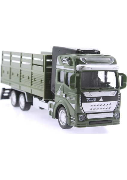 Sürtmeli Die Cast Metal Kasalı Askeri Kamyon