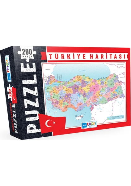 Blue Focus Türkiye Haritasi 204 Parça Kutulu Puzzle (Bf049)