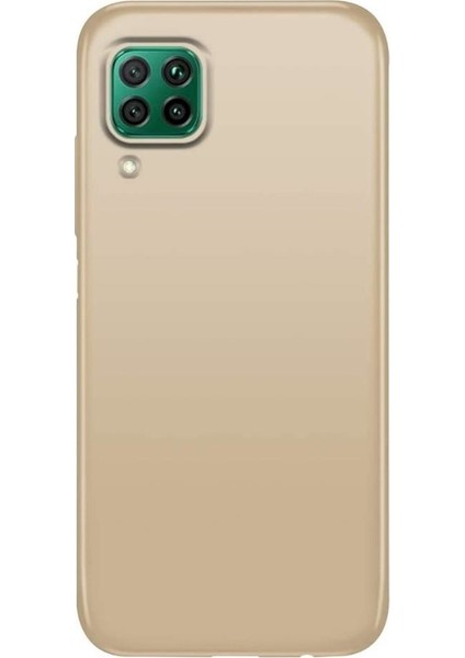 Huawei P40 Lite Kılıf Zore Premier Mat Esnek Silikon Kapak + Cam Gold
