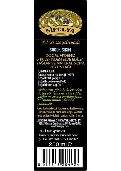 Soğuk Sıkım Sızma Zeytinyağı Içerisinde Saf Akdeniz Çeşnisi Yağları 250 ml modelleri