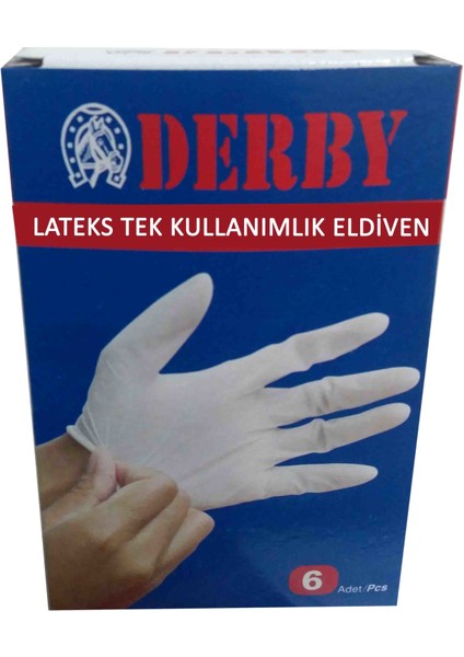 Lateks Tek Kullanımlık Eldiven 6 Lı Paket