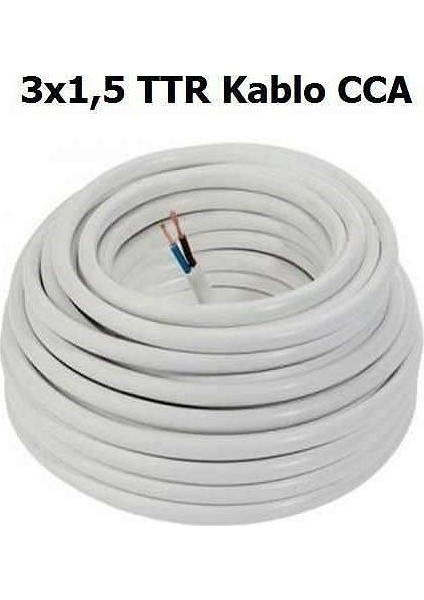 3 x 1,5 mm Çok Telli Cca Ttr Kablo 15 m