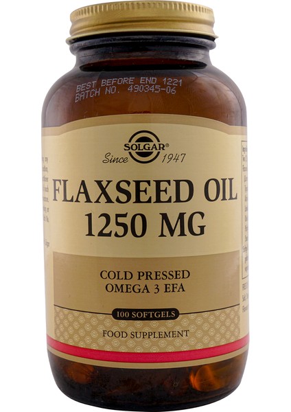 Flaxseed Oil 1250 Mg 100 Kapsül