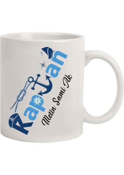 İsme Özel Kaptan Temalı Kupa Bardak