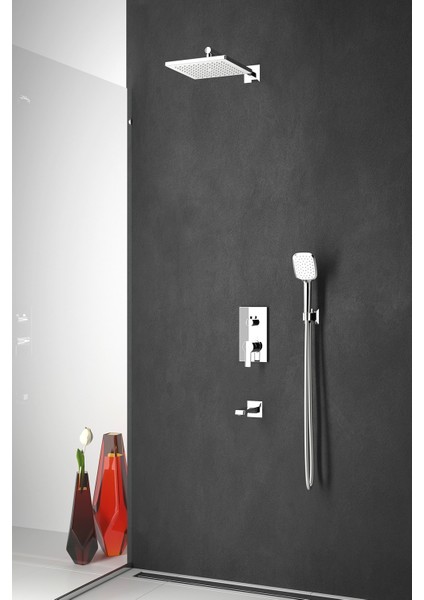 Simena Ankastre 3 Yönlü Banyo Bataryası Seti-Krom fiyatları