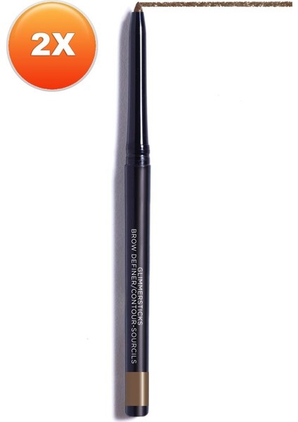 Glimmersticks Açılıp Kapanabilen Kaş Kalemi Dark Brown Ikili Set