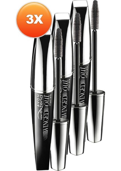 Super Extend Winged Out Maskara Rimel Blackest Black Üçlü Set