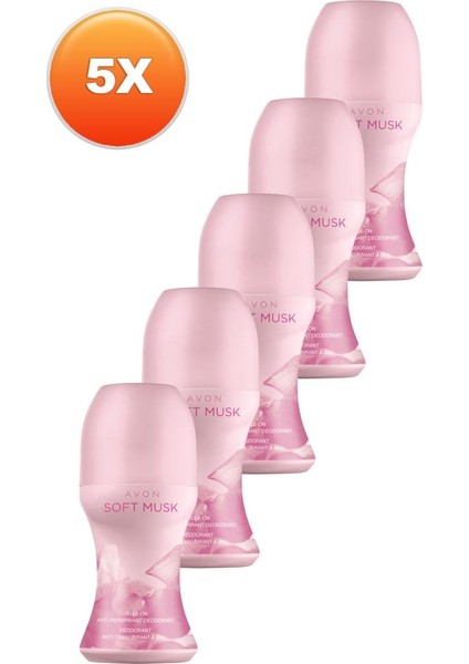 Soft Musk Kadın Rollon 50 Ml. Beşli Set