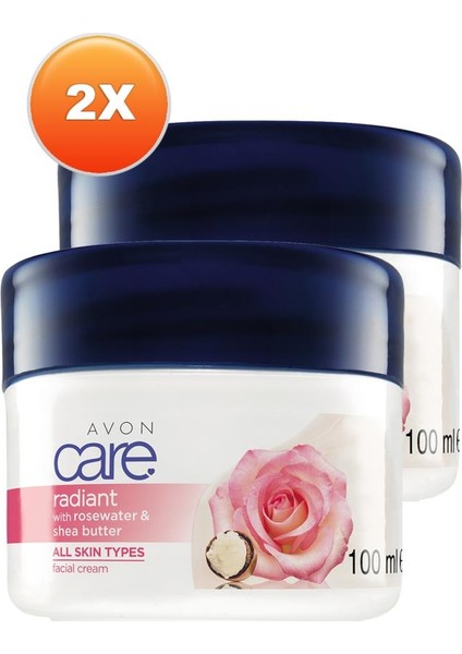 Care Gül ve Shea Özlü Yüz Kremi 100 Ml. Ikili Set