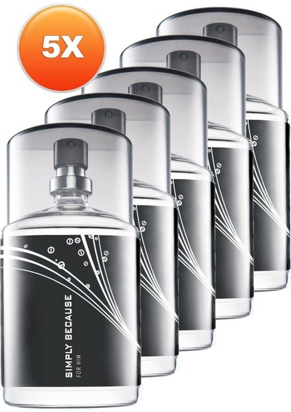 Simply Because Erkek Parfüm Edt 50 Ml. Beşli Set