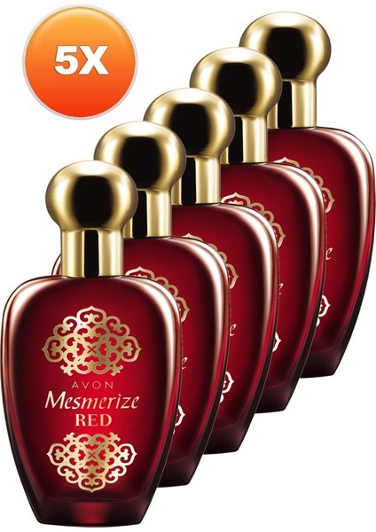Mesmerize Red Kadın Parfüm Edt 50 Ml. Beşli Set