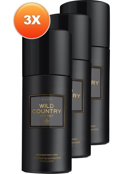 Wild Country Erkek Sprey Deodorant 150 Ml. Üçlü Set