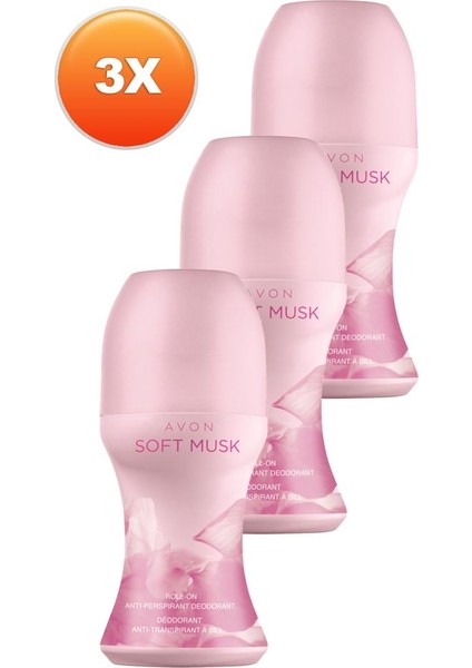 Soft Musk Kadın Rollon 50 Ml. Üçlü Set