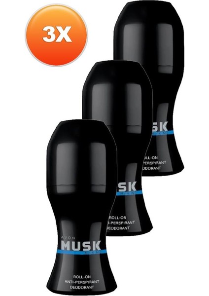 Musk Marine Erkek Rollon 50 Ml. Üçlü Set