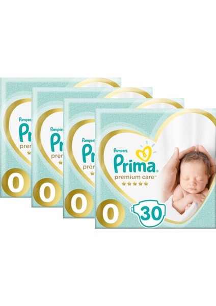 Premium Care Prematüre Bebek Bezi 0 Beden 30 x 4'lü 0 - 3 kg 120'lı