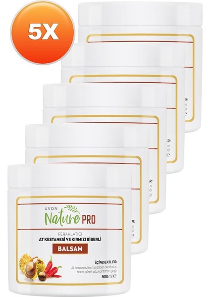 Nature Pro At Kestanesi ve Kırmızı Biberli Balsam 500 ml 5'li Set