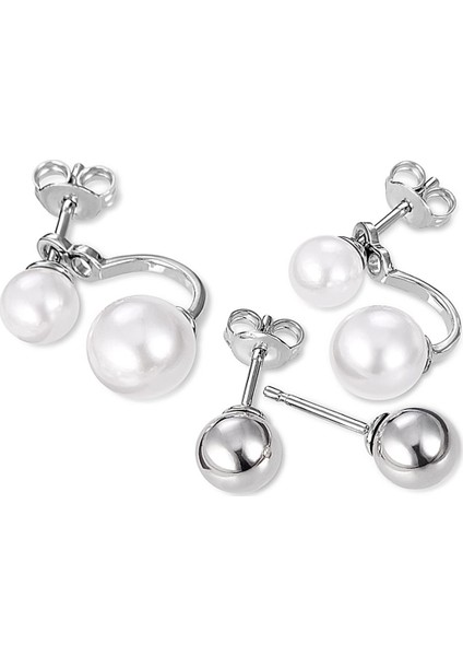 İstiridye İncili Gümüş Küpe Seti indirimleri