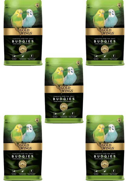 Gold Wings Premium Muhabbet Kuşu Yemi 1 kg x 5 Adet