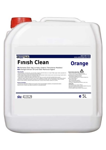 AktastrGroup Clean Orange Ağır Yağ, Logar, Baskın ve Kötü Koku Giderme Maddesi