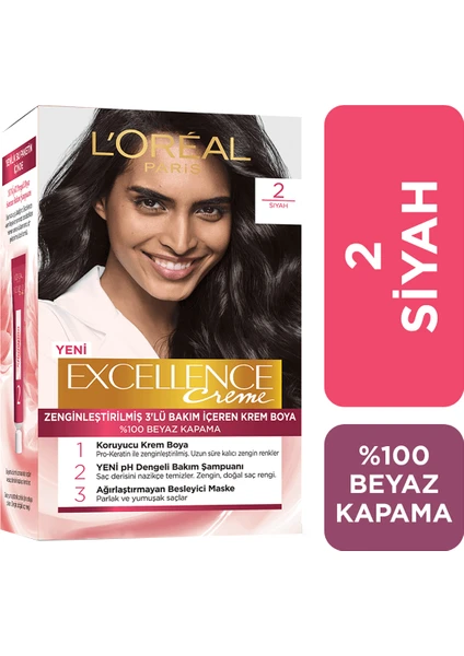 L'Oréal Paris L'oreal Parıs Excellence Creme Siyah Saç Boyası 2