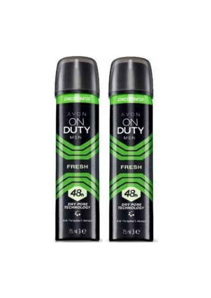 On Duty Fresh Sıkıştırılmış Antiperspirant Deodorant 48 Saat - Erkek 75 ml Iki Adet